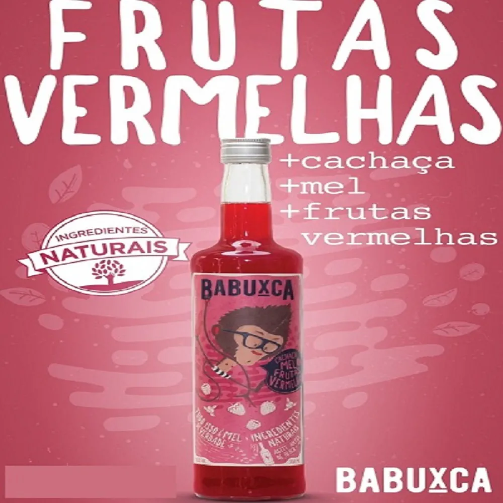 CACHAÇA FRUTAS VERMELHAS E MEL - BABUXCA 700ML