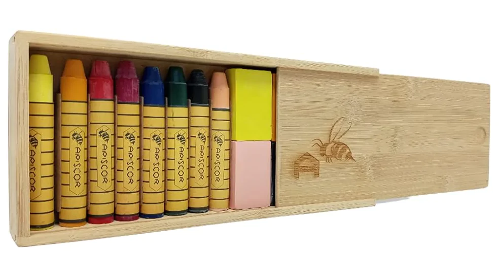 CAIXA BAMBU 8 BASTAO E 8 BLOCOS DE CERA DE ABELHA - Imagem 5