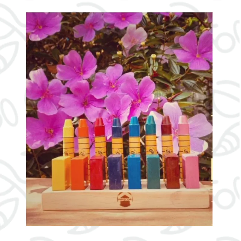 PORTA GIZ CERA DE ABELHA 8 CORES