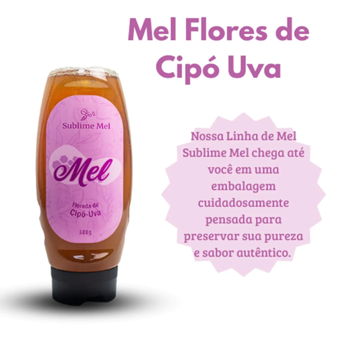 Mel Natural de Flores de Cipó Uva 500G - Sublime Mel® - Imagem 3