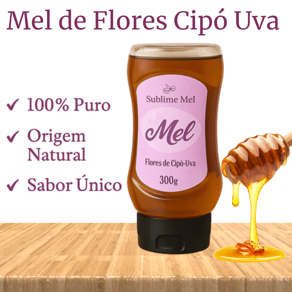 Mel Natural Cipó Uva 300g Sublime Mel® | Sabor Intenso e Gourmet - Imagem 2